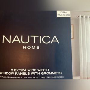 Nautica Extra Wide Sheer White Panels (set of 2)